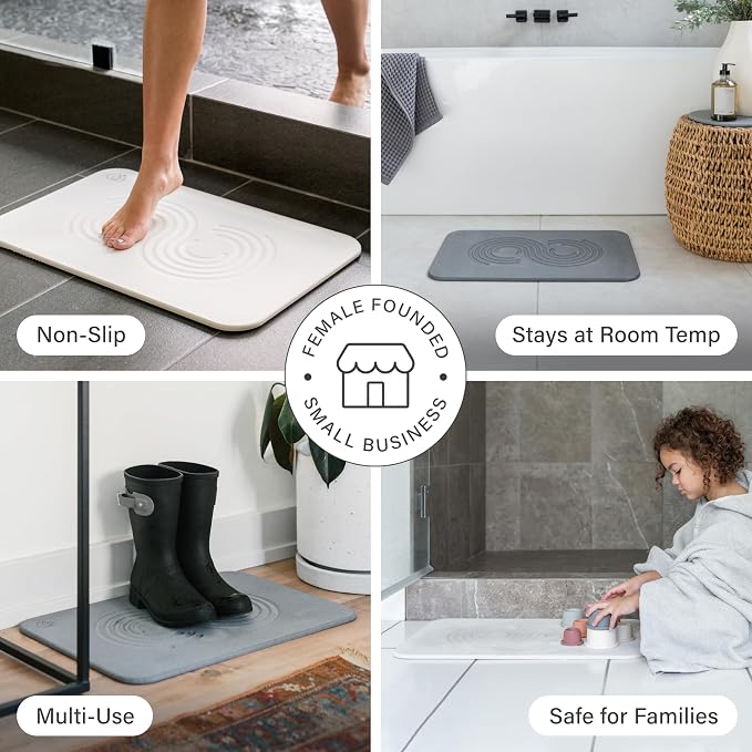 Dorai Home Bath Stone Mat 23.6"x15.4" – Quick-Dry, Non-Slip Diatomite Stone - Image 3