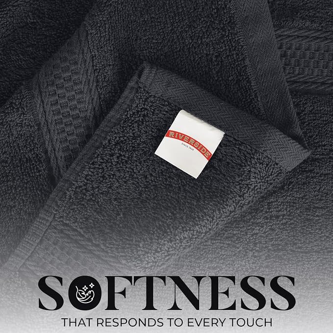 RIVERSIDE 100% Ring Spun Cotton Large Bath Towels Set of 4, 27 x 54 – Quick Dry - Image 4