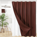 3 in 1 Extra Long Brown Shower Curtain Set-72 W x 84 H, Modern Waffle and PEVA by Unknown