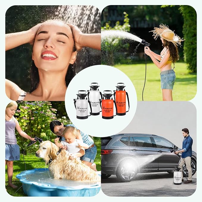 1.3 Gallon/5L Portable Shower–10 Spray Modes, Nylon Insulated Sleeve & No - Image 7