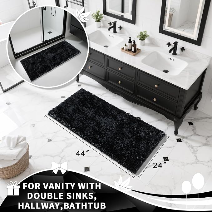 Yimobra Long Bathroom Rug Non Slip 44x24 Inch, Extra Thick Soft Absorbent - Image 2