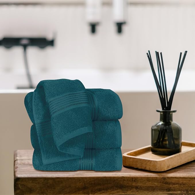Belizzi Home Ultra Soft Cotton 6 -Piece Hand Towel Set 16x24, Spa - Image 3