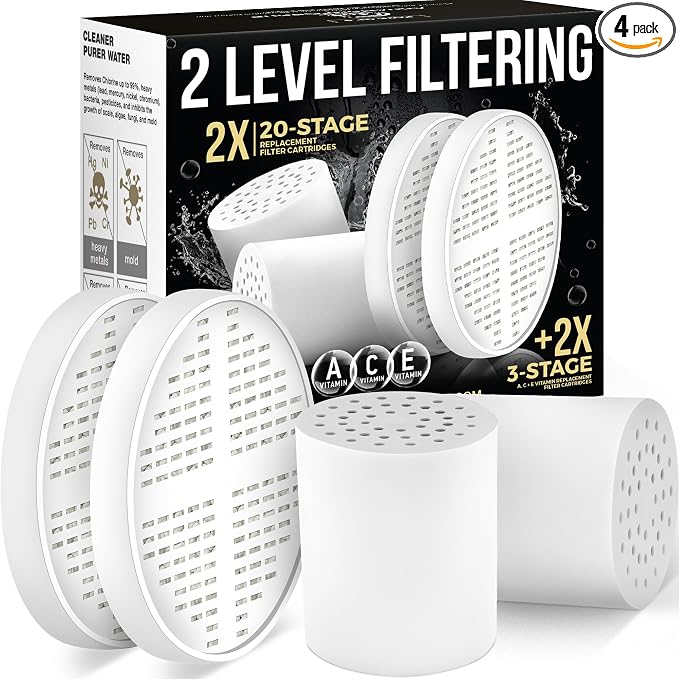 AquaHomeGroup 20-Stage Shower Filter Replacement Cartridge & Vitamin C + E + A by Aquahomegroup