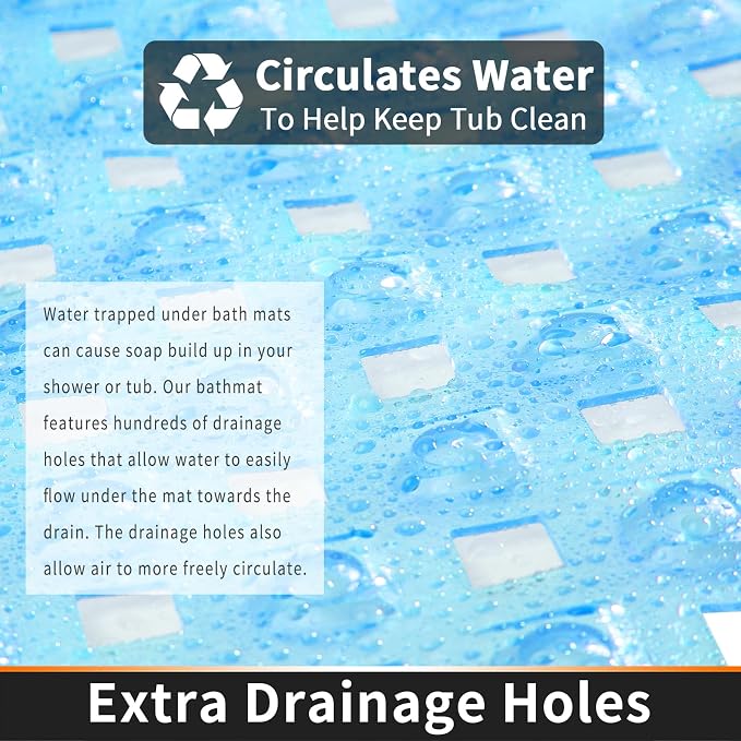 Yimobra Bathtub Mat Non Slip, Super Strong Suction Cups, 27.5"x15.5" Long - Image 3
