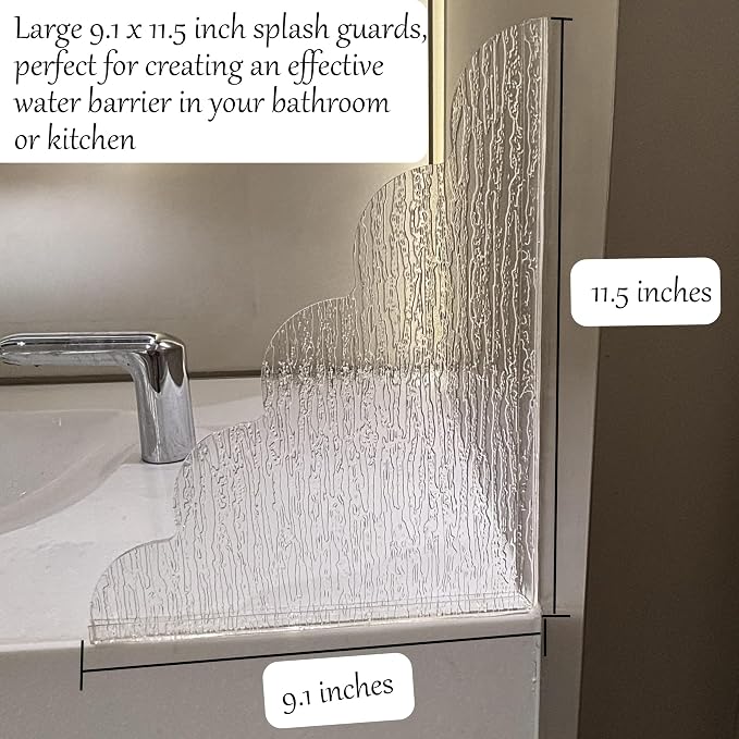 Large Shower Splash Guard, 2 Pack, 9.1 x 11.5 Inch, Waterproof Bathtub Corner - Image 4
