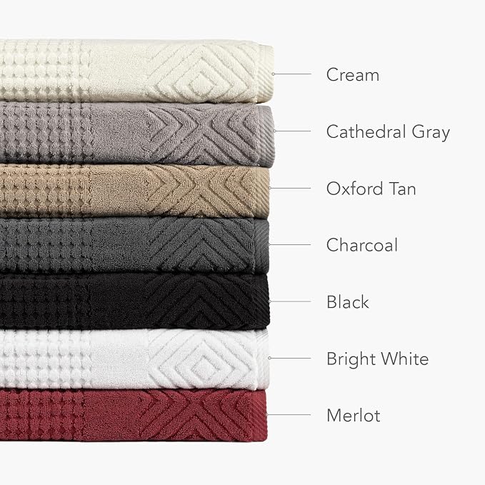 Texere 100% Organic Cotton Diamond Jacquard 700 GSM Luxury Bath Towel Sets - Image 6