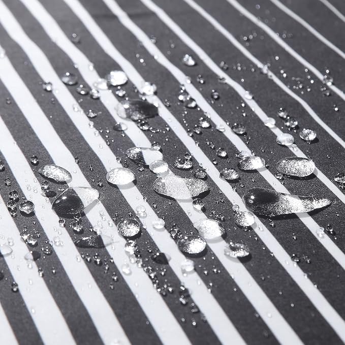 90 Inch Black Shower Curtain, Extra Long Modern Black and White Gradient - Image 3