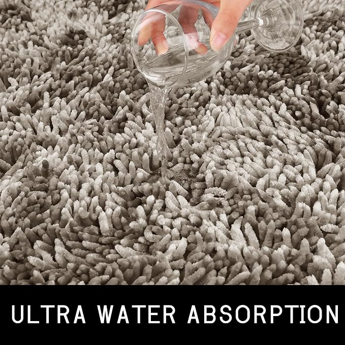 Yimobra Toilet Rugs U Shaped Washable, Extra Thick Soft Absorbent Chenille - Image 4