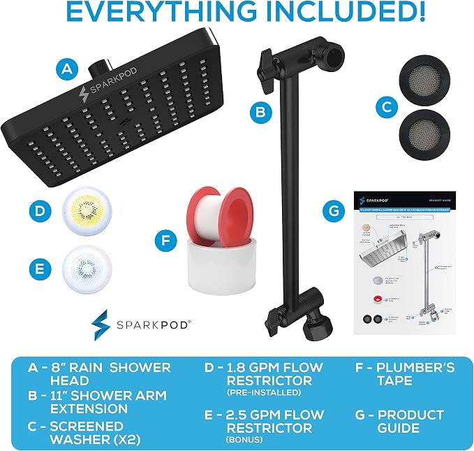 SparkPod Square Rain Shower Head - Image 7