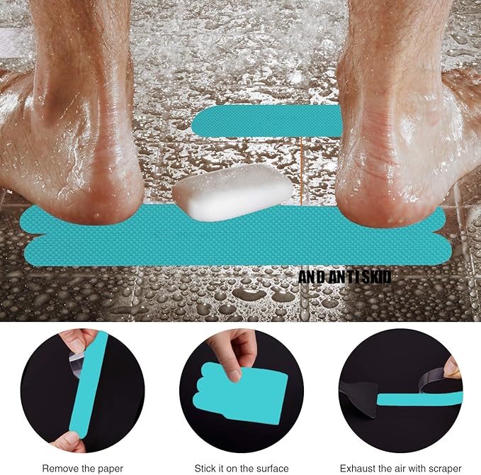 Anti Slip Shower Stickers, Safety Bathtub Strips Adhesive Decals - Image 4