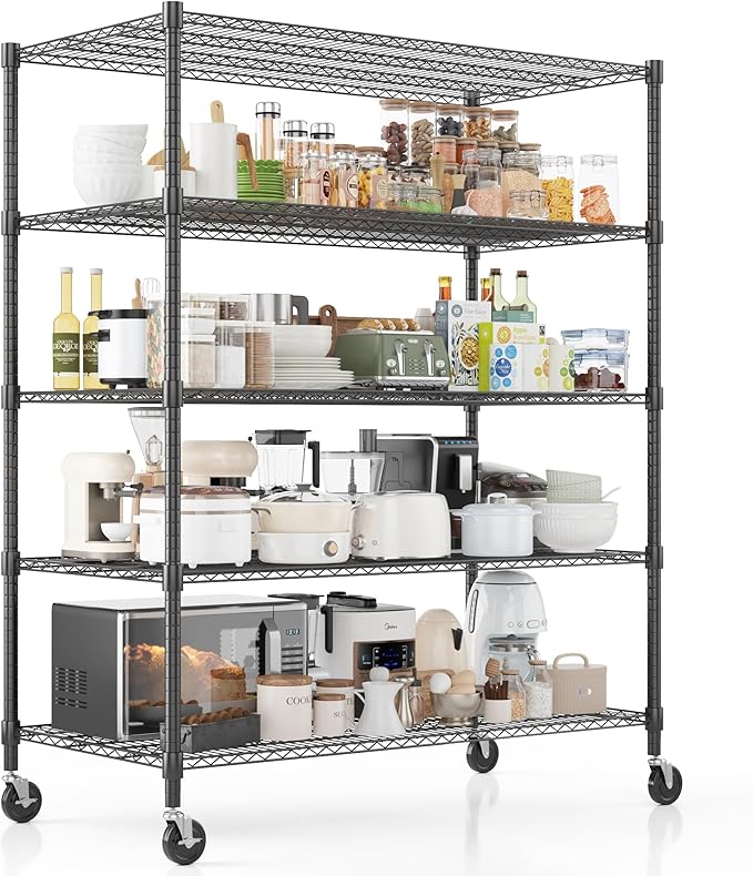 Homdox Heavy Duty Storage Shelves, 5 Tier Wire Shelving Unit by HOMDOX
