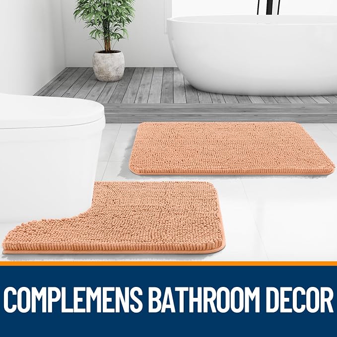 OLANLY Bathroom Rugs 70x24, Extra Soft Absorbent Chenille Bath Rugs, Rubber - Image 7