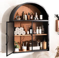 BECHAEO Arched Wall Cabinet Over Toilet Bathroom Organizer, No Assembly Metal by BECHAEO