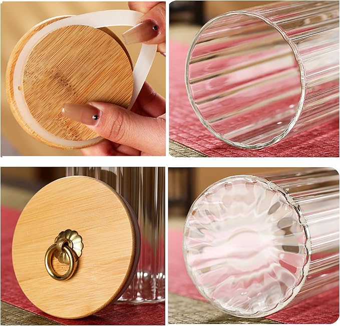 FANTESTICRYAN Glass Storage Jars Set of 5, Decorative Coffee Bar Container - Image 5