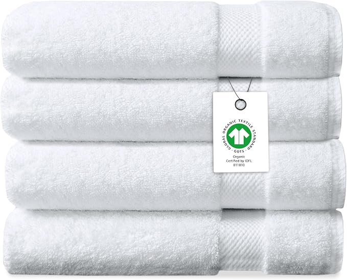 Delara Organic Cotton Luxuriously Plush Bath Sheet Pack of 4 | GOTS & OEKO-TEX by Delara