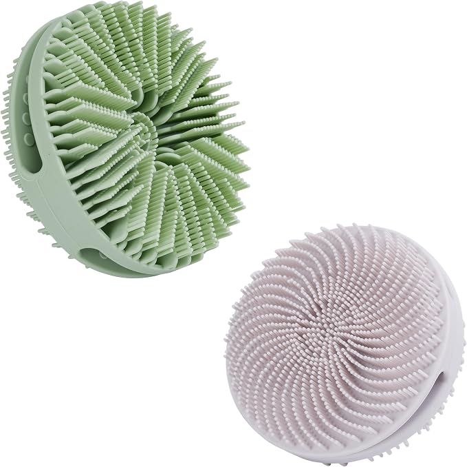 2 PC Silicone Exfoliating Body Scrubber, Silicone Body Shampoo Brush, Soft by MtBoi