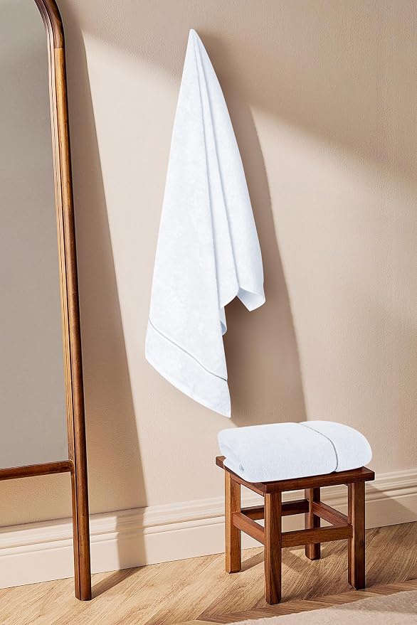 MyOwn Cotton 2 Pack Oversized Bath Towel Set 28x55 inches, Large Bath Towels - Image 4