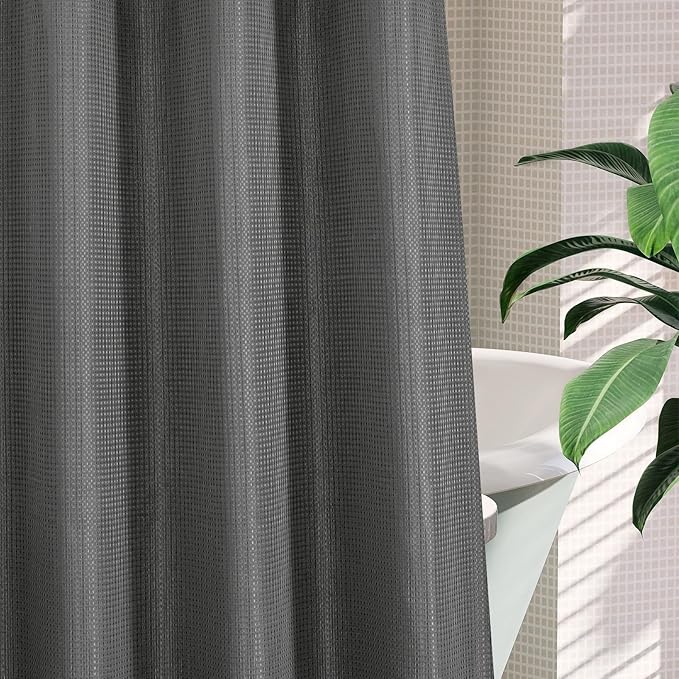 MitoVilla No Hooks Needed Extra Long Shower Curtain Liner Set - Image 5