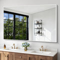 BONEWEI White Bathroom Mirror, 60x40 inch Wall Mirror by BONEWEI