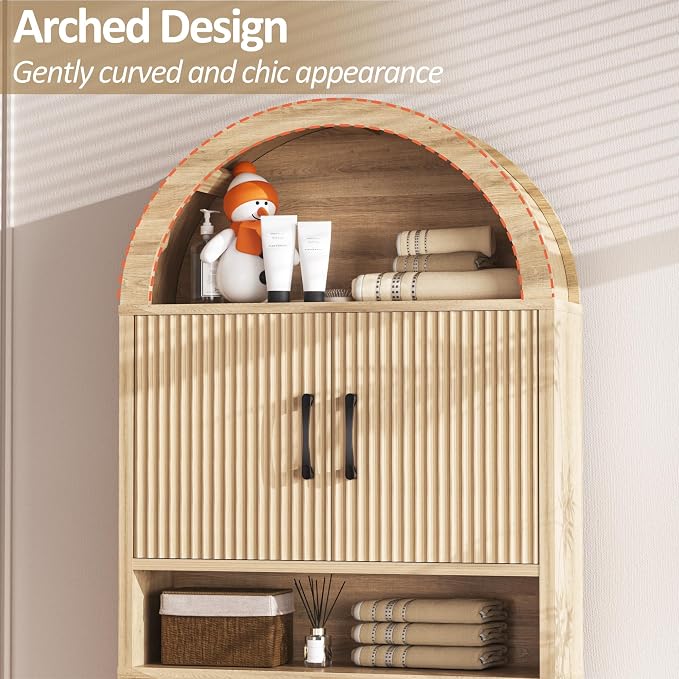 Spurgehom Over The Toilet Storage Cabinet, Bathroom Shelf Organizer Freestanding - Image 5