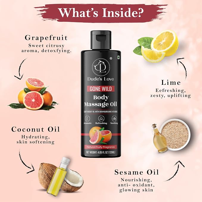 Organic - Grapefruit Full Edible Body Massage Oil - Refreshing, Calming | No - Image 5