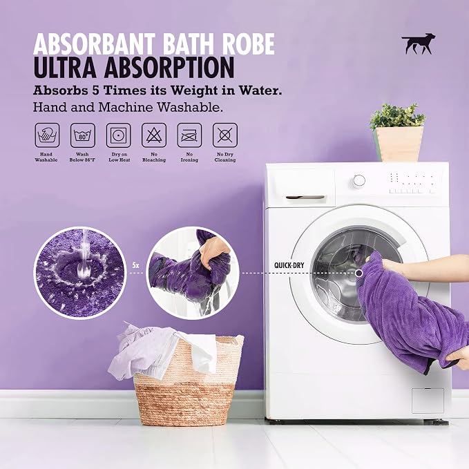 Tuff Pupper Fast Drying Dog Bath Robe | 800 GSM Plush Dog Towel - Image 6
