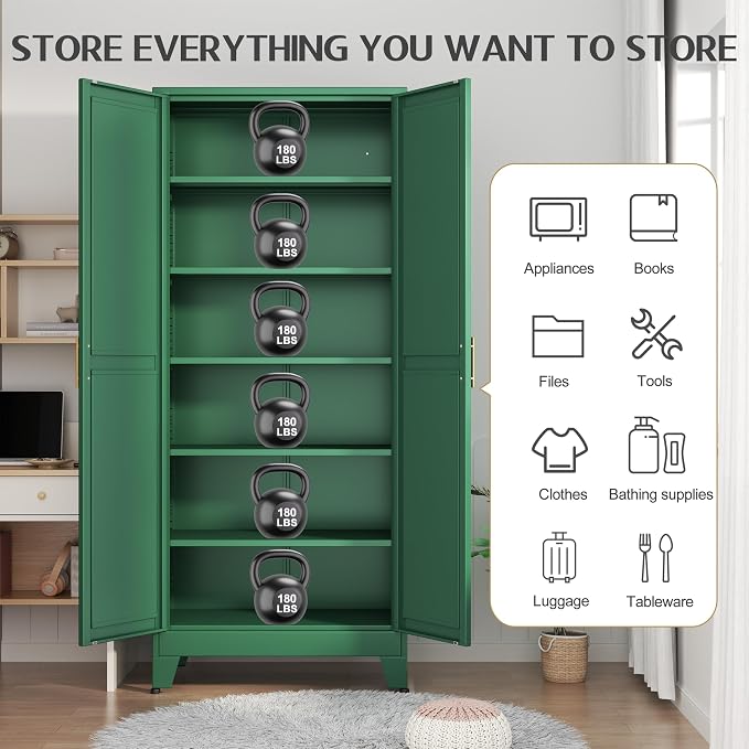 75.2" Tall Kitchen Food Pantry, Pantry Cabinet - Image 3