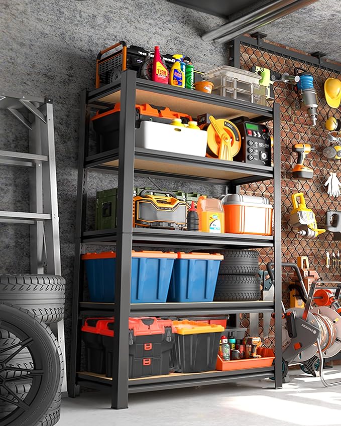 AOAORRG Set of 3 Storage Shelves, 45.6" W Garage Shelving, Heavy Duty Metal - Image 8