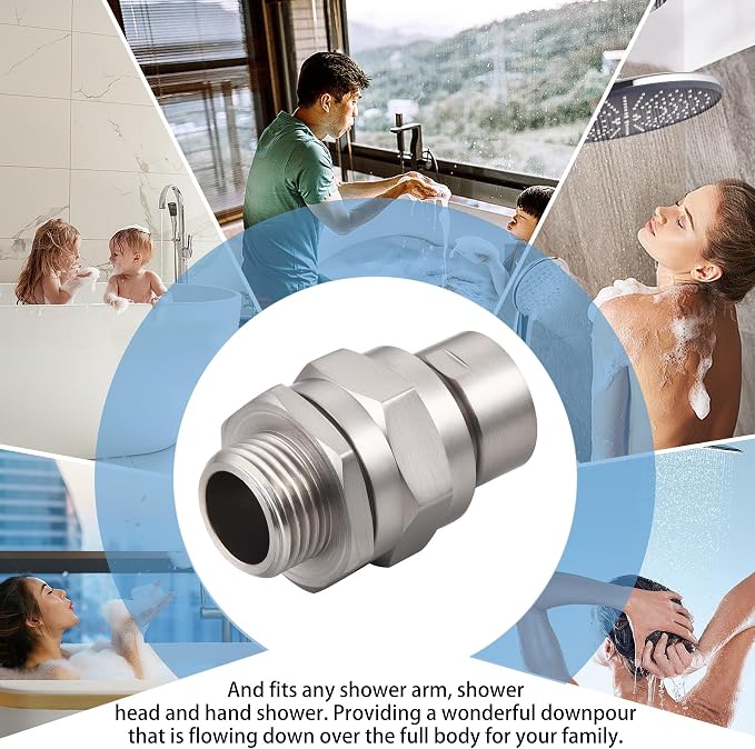 Shower Connector Ball Joint Shower Head Swivel Ball Adapter，Solid Brass - Image 8
