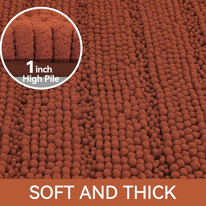 Bcoimo 24"×17" Chenille Bath Mat – Non-Slip - Image 3