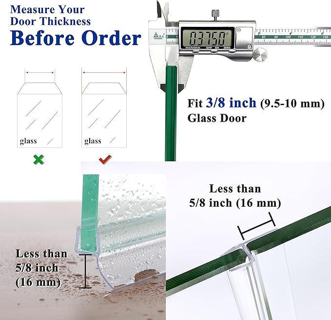 Frameless Shower Door Seal Strip 2 Pack x 39 Inch H - Image 4