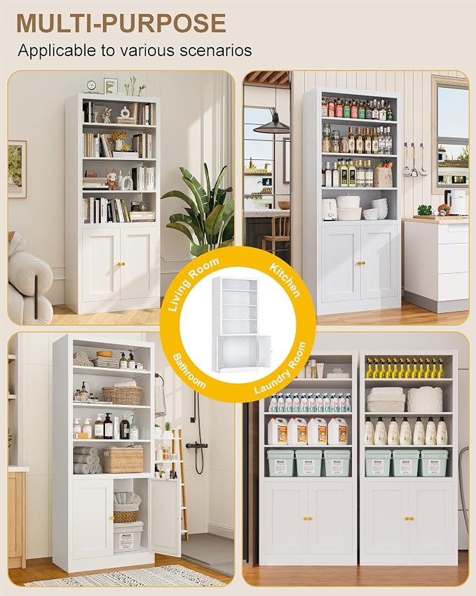 Tall Bathroom Storage Cabinet, Metal Bathroom Cabinets - Image 6