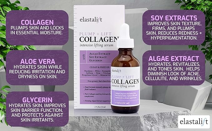 Elastalift Collagen Serum For Face + Collagen Body Cream & Face Moisturizer 2pc - Image 6