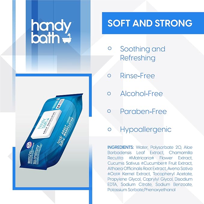 Handybath Adult Washcloths Scented, Extra Large Cleaning Wipes - Image 4
