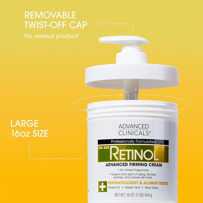 Advanced Clinicals Unscented Retinol Body Lotion & Face Moisturizer + Coconut - Image 3