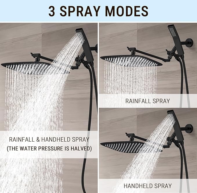 G-Promise All Metal 14 Inch Dual Square Shower Head - Image 2
