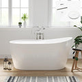 FerdY Lana'i 60" Freestanding Bathtub, Gracefully Shaped Freestanding Soaking by FerdY