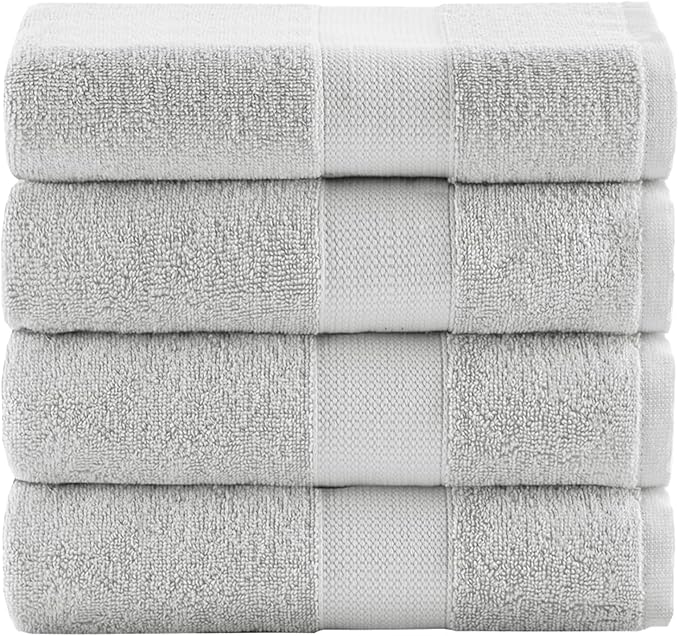 Comfort Spaces Turkish Bath Towel Set of 4 Piece 27x54 Medium 100% Cotton by ComfortSpaces