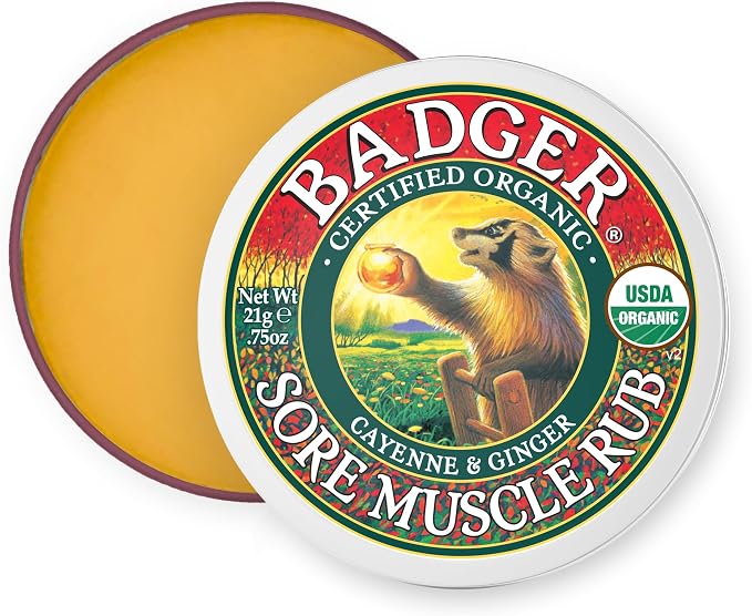 Badger - Sore Muscle Rub, Cayenne Pepper and Ginger, Organic Rub, Muscle Relief by Badger