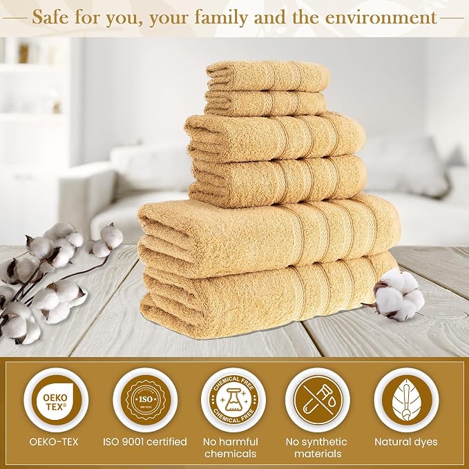 HALLEY Turkish Towels Set 650 GSM Highly Absorbent Super Soft 100% Cotton - Image 7