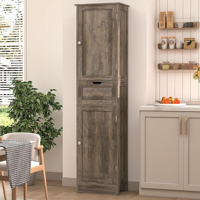 Iwell 67" Tall Storage Cabinet, Narrow Storage Cabinet - Image 4