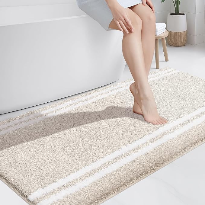 PURRUGS Bathroom Rug Non-Slip Machine Washable 30" x 60", Super Absorbent and by PURRUGS