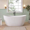 SJ STAR&JANE 55" Solid Surface Freestanding Bathtub Stone Resin Tub Oval Double by SJSTARJANE