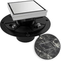 WEBANG 4 Inch Square Shower Drain Brushed Floor Drain by WEBANG