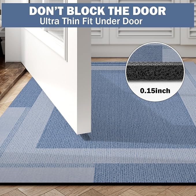 Non Slip Long Bath Mat Bathroom Runner, Rubber Backing Ultra Thin Bathroom Rugs - Image 3