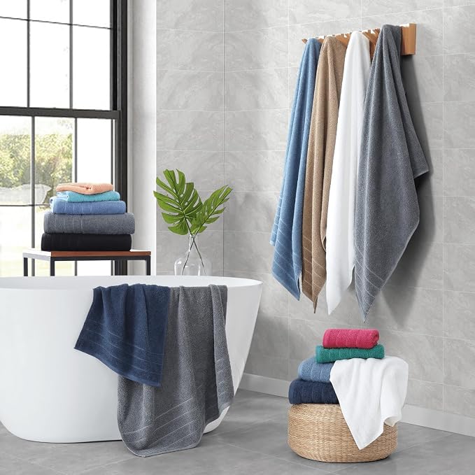 Casa Platino 100% Mercerized Cotton Luxury Bathroom Towels Set - Image 8