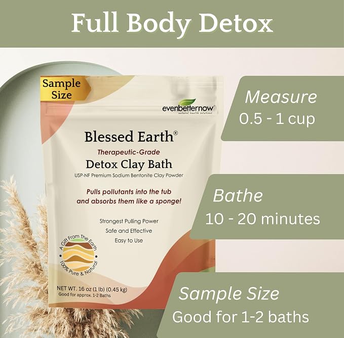 Blessed Earth Detox Clay Bath, 100% Pure Sodium Bentonite Therapeutic Grade – - Image 4