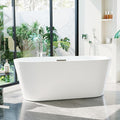 67" Acrylic Freestanding Bathtub, Modern White Soaking Tub by IDEALHOUSE