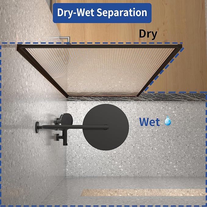 Dimaris Shower Door 30" X 78" Clear Tempered Fluted Glass Framed Shower Screen - Image 5