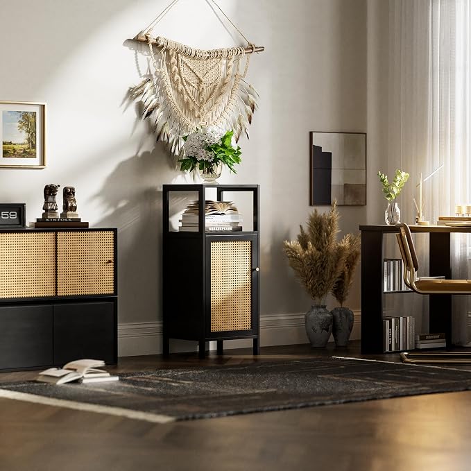 HITNET Bamboo Floor Cabinet, Small Bathroom Storage Cabinet - Image 9